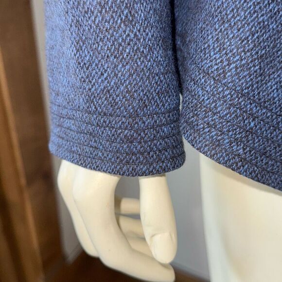 Vintage 1930’s 1940’s Blue Wool Double Breasted Belted Jacket Large Collar Size - Picture 5 of 15